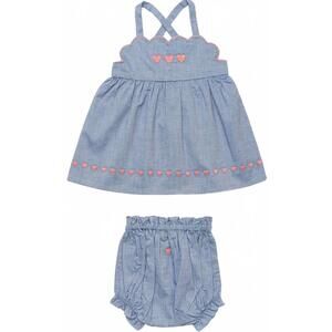 NEW EARLY SUNDAY girl's alice dress with bloomers set in summer sky